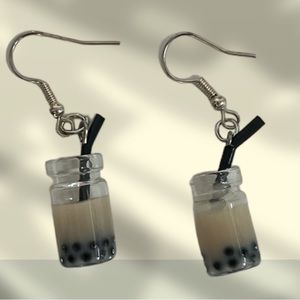 cute handmade boba earrings